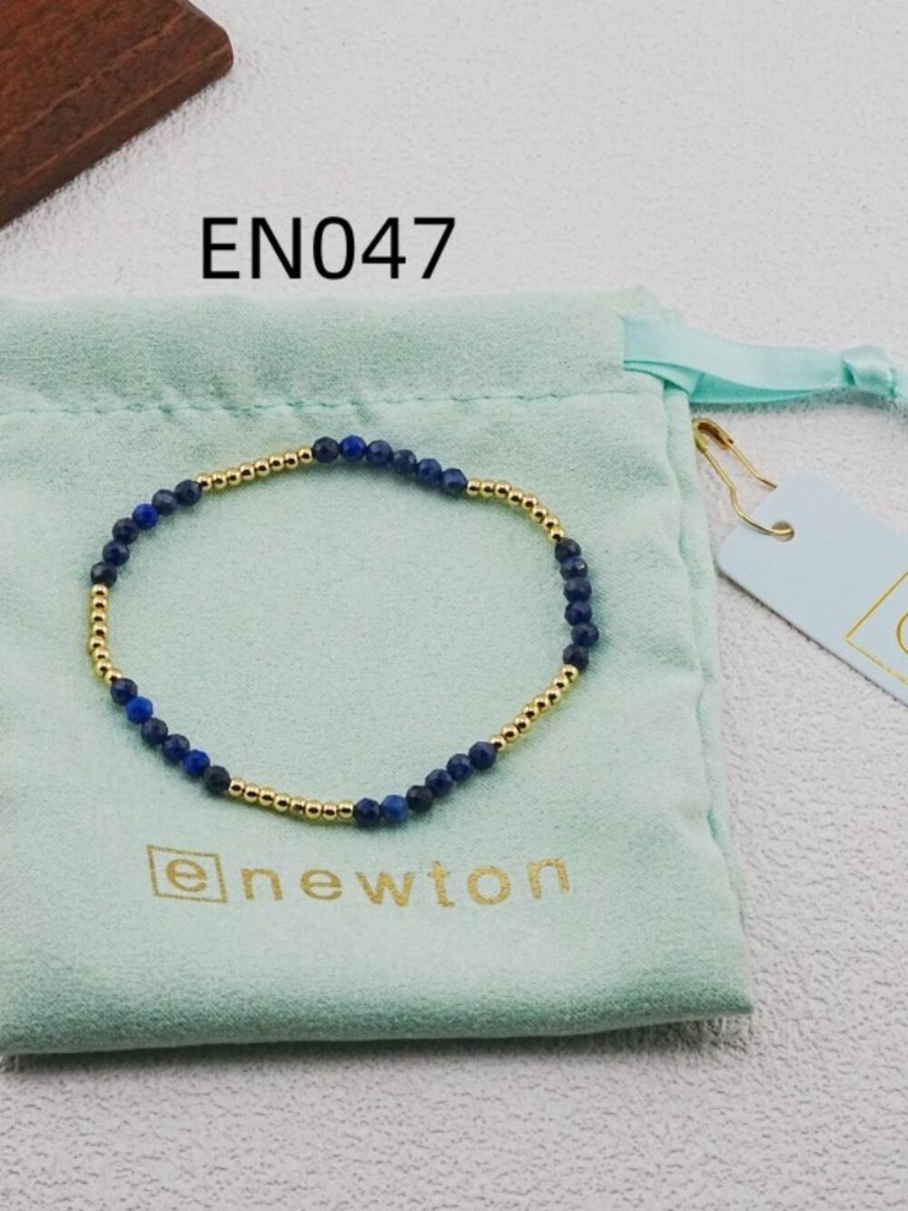 Enewton Lapis Lazuli Natural Stone & Gold Bead Bracelet